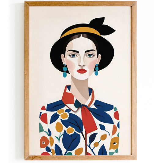 Vintage Fashion Woman Portrait Wall Art