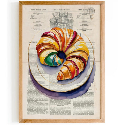 Artistic Croissant Painting Poster