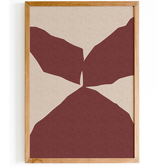 Burgundy Abstract Shape Poster