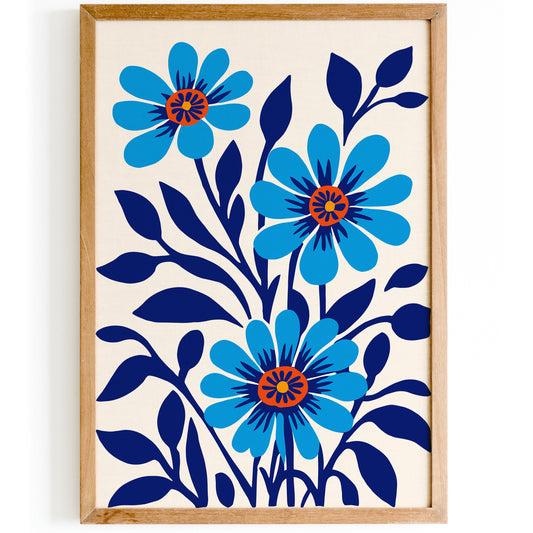 Blue Wild Flowers Art Print