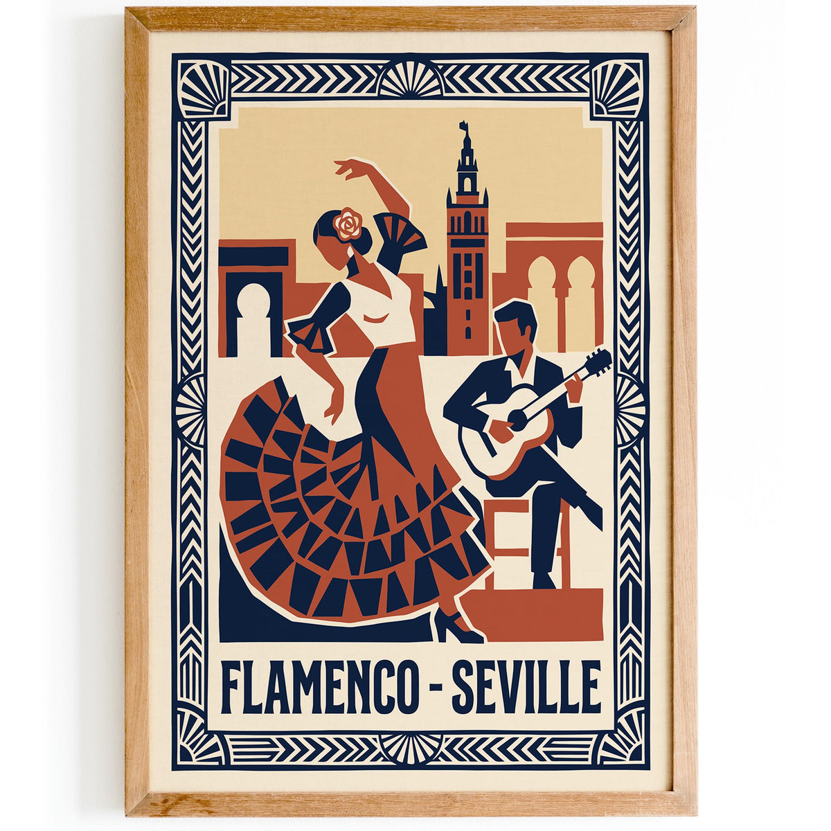 Seville Flamenco Retro Music Art Poster