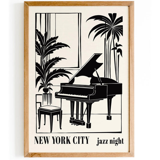 New York City Jazz Night Music Poster