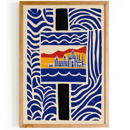 Mid Century Modern Barcelona Landscape Poster
