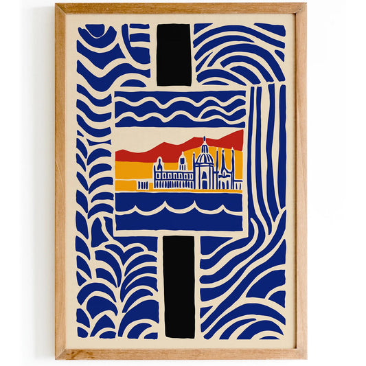 Mid Century Modern Barcelona Landscape Poster