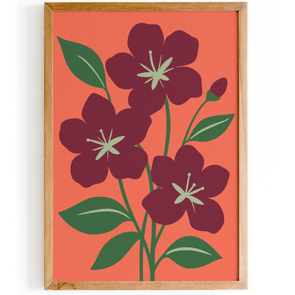 Azalea Flowers Poster - Colorful Bohemian Wall Art Print