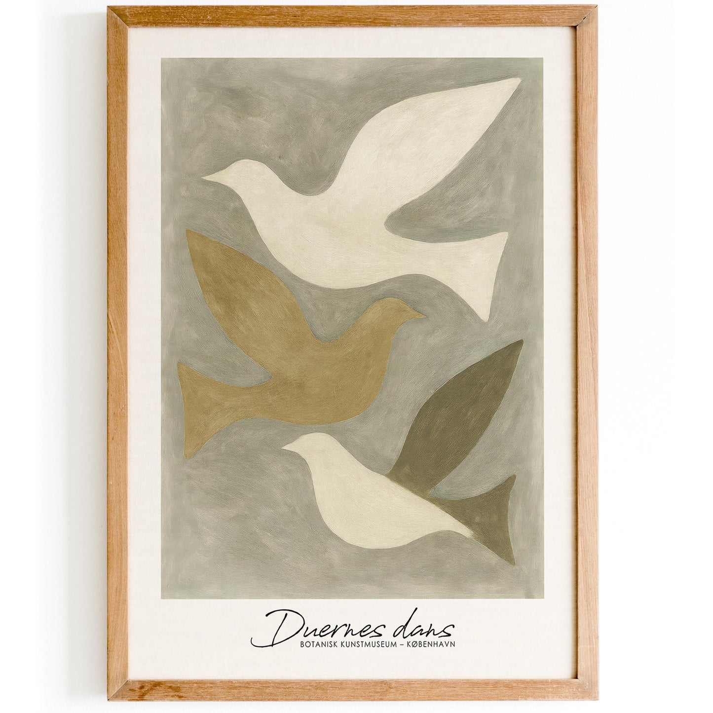 Dance of Doves Poster - Scandinavian Danish Art Print