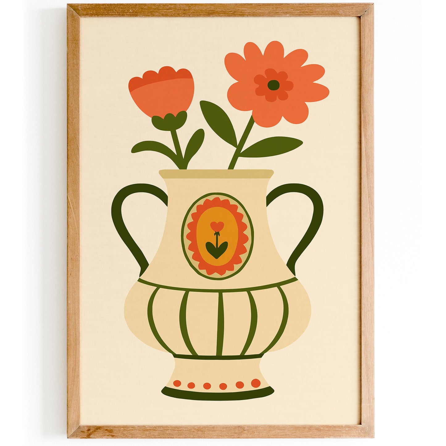 Vase with Flowers Poster - Scandinavian Wall Art