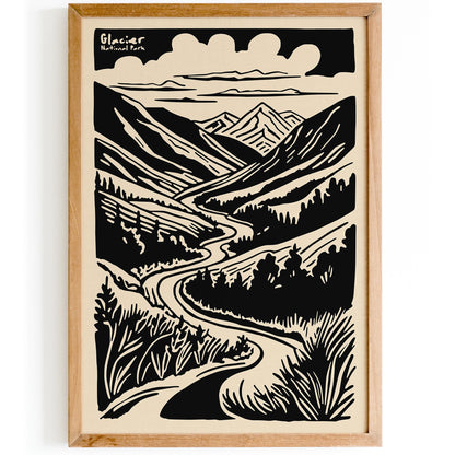 Glacier National Park Poster - Montana Travel Wall Art Print