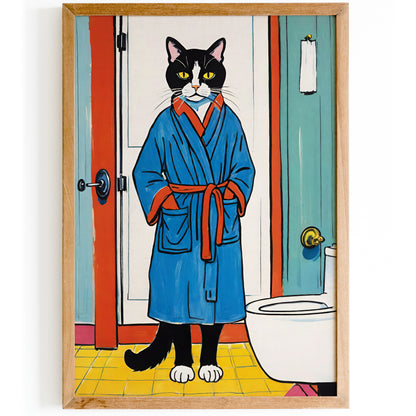 Bathrobe Cat - Cute Poster