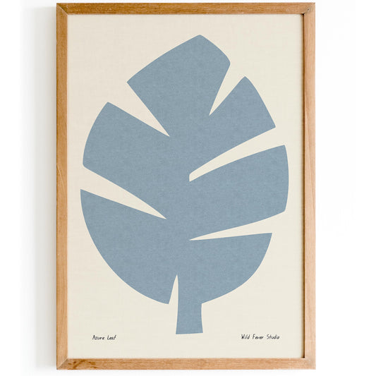 Azure Leaf Minimalist Poster