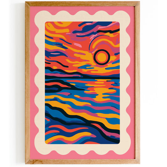 Vibrant Colorful Sunset Poster
