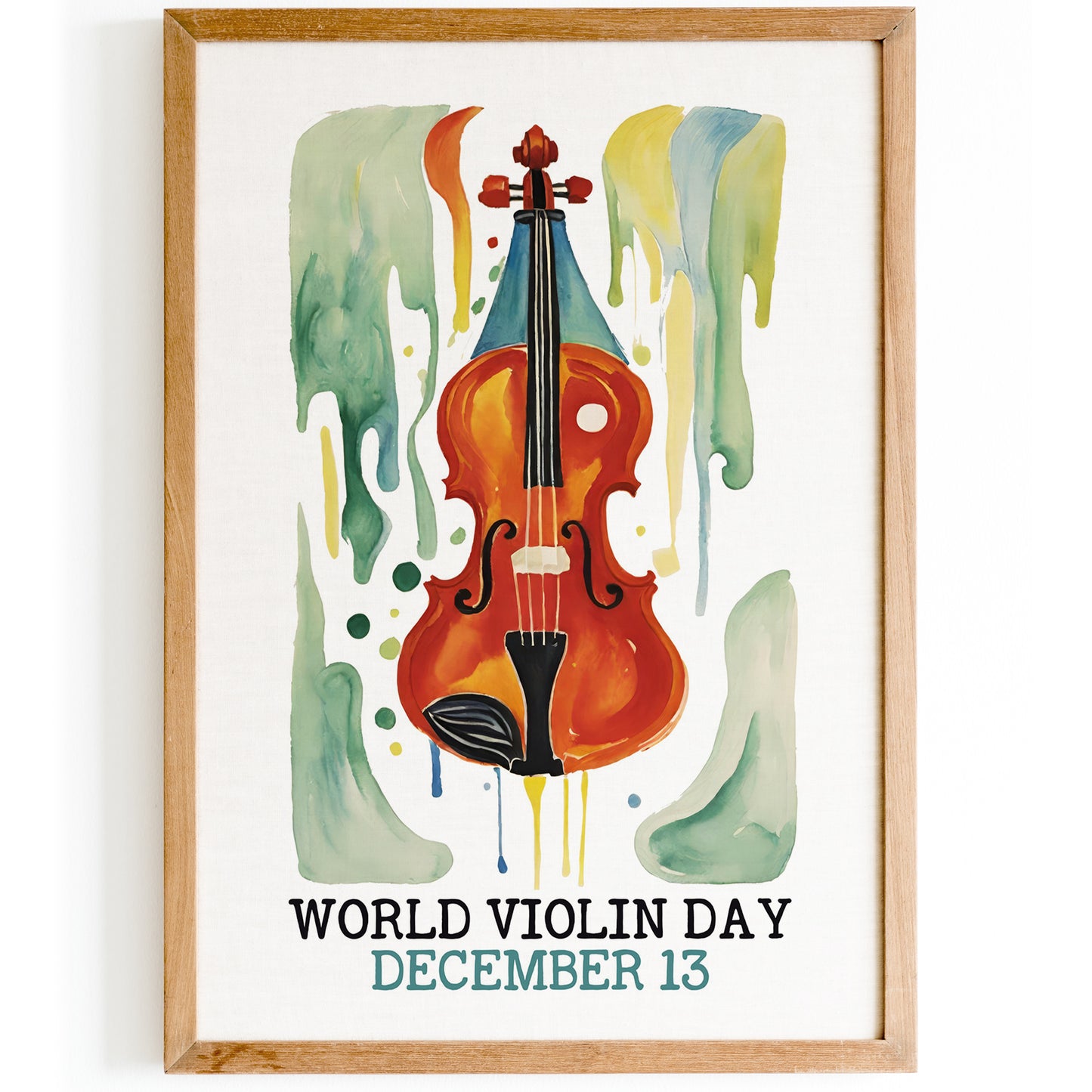World Violin Day Retro Poster