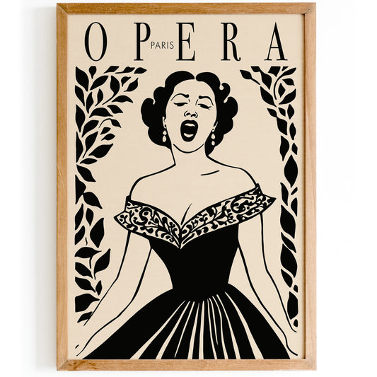 Paris Opera Elegant Music Poster