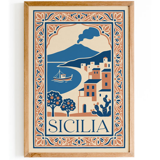 Sicilia Travel Poster