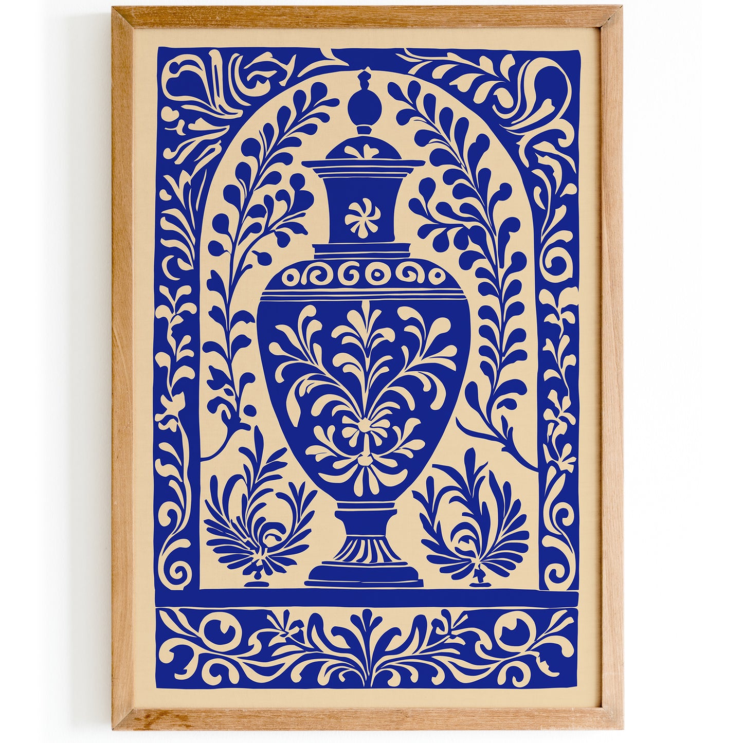 Ancient Vase Floral Cut Outs Print