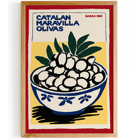 Catalan Olivas Retro Food Poster