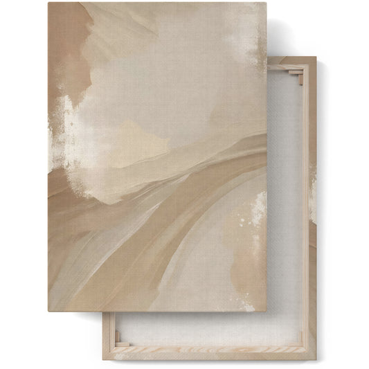 Soothing Serenity: Beige Abstract Canvas Art