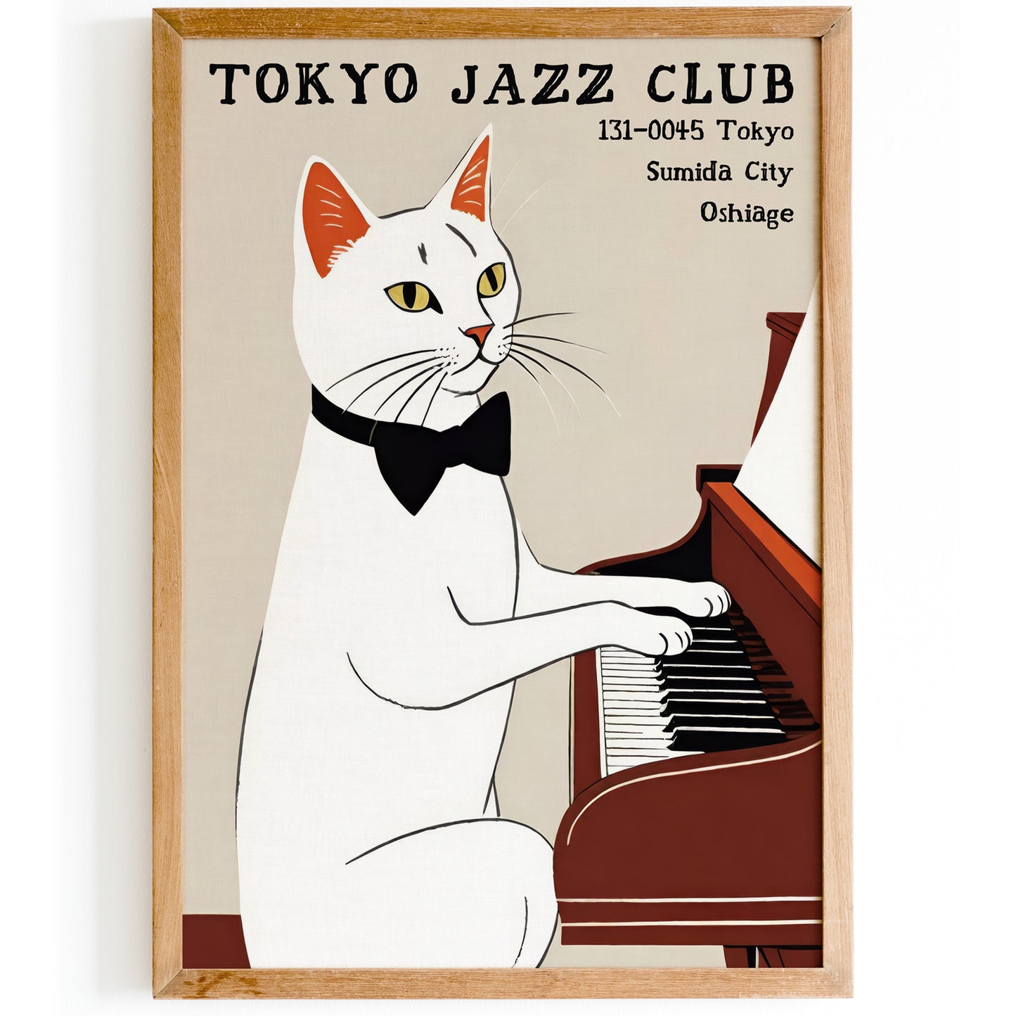 Tokyo Jazz Club Cat Piano Poster