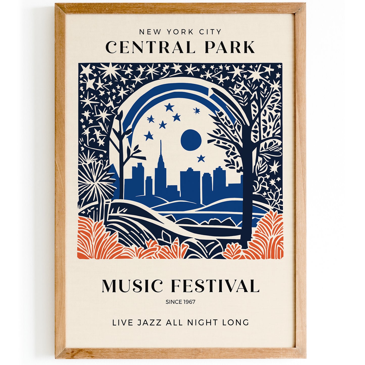 NYC Central Park Jazz Music Fest Poster