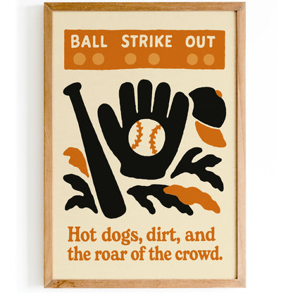Ball Strike Out Baseball Poster