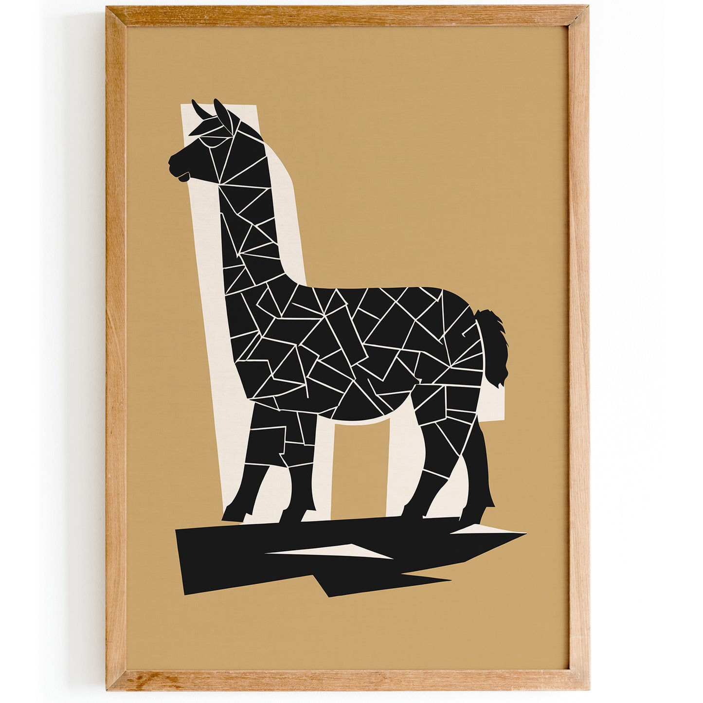 Beige Minimalist LLama Wall Art