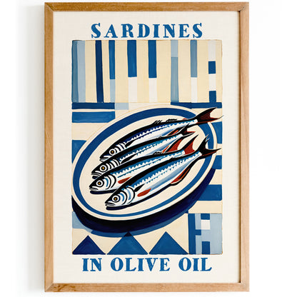 Sardines in Olive Oil Retro Wall Art