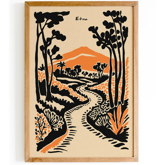 Etna Sicily Landscape Poster