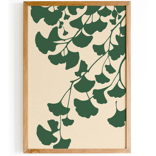 Gingko Bilboa Art Print - Green Nature Poster