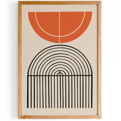 Mid Century Orange Arches Art Print