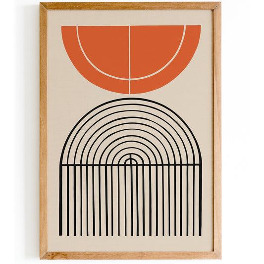 Mid Century Orange Arches Art Print