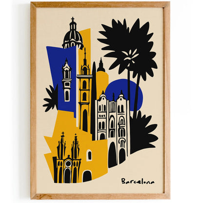 Barcelona Pop Art Print – Gaudi-Inspired Art