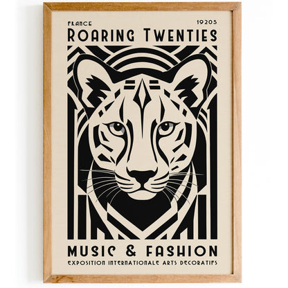 Art Deco Tiger Poster – 1920s Music & Fashion Wall Art