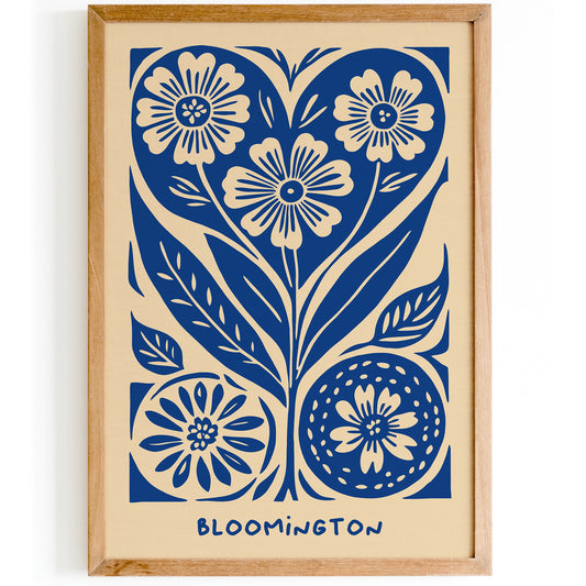 Bloomington Blue Floral Poster