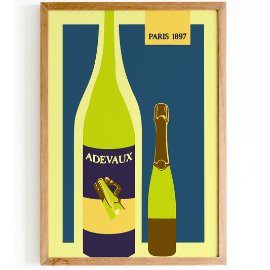 Adevaux French Wine Vintage Poster