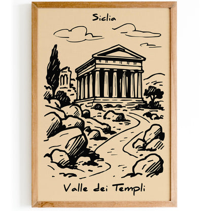 Sicilia Valle dei Templi Poster