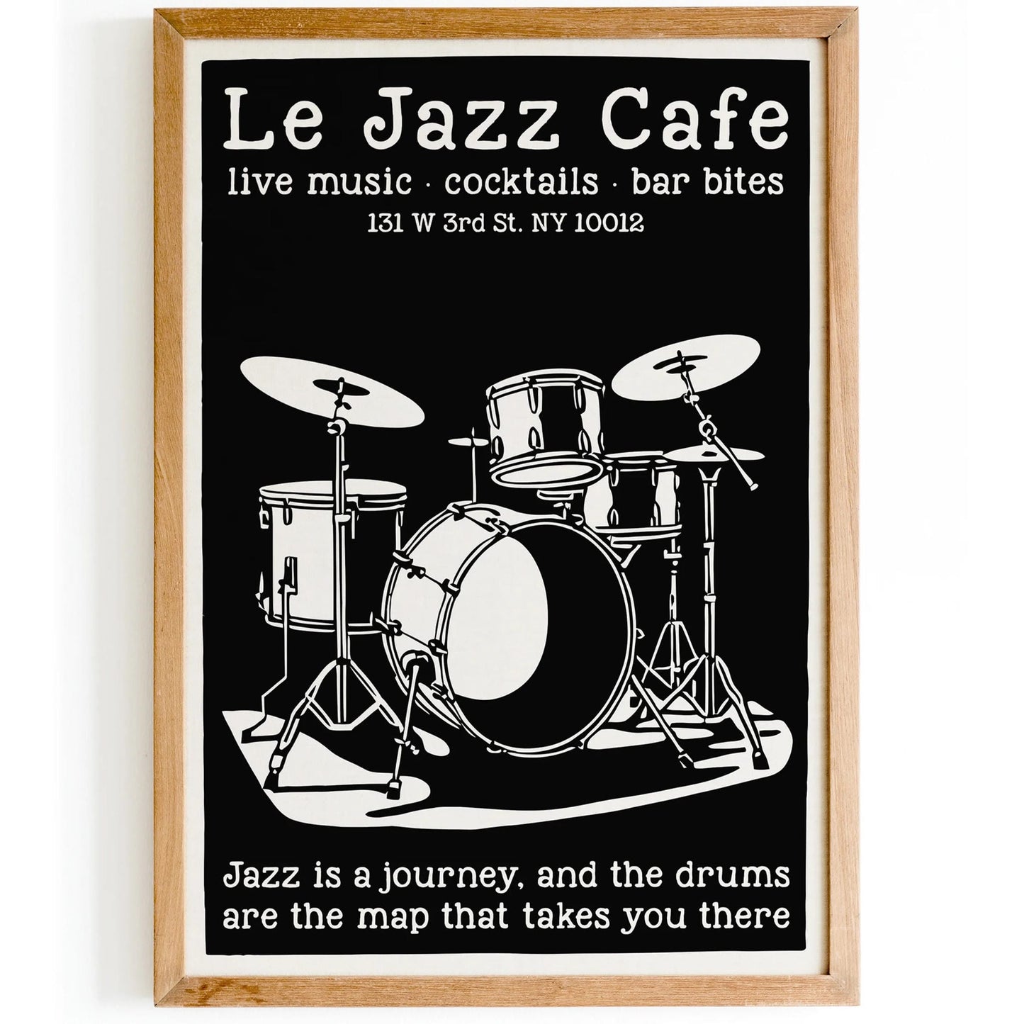 Le Jazz Cafe Black and White Poster