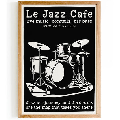Le Jazz Cafe Black and White Poster
