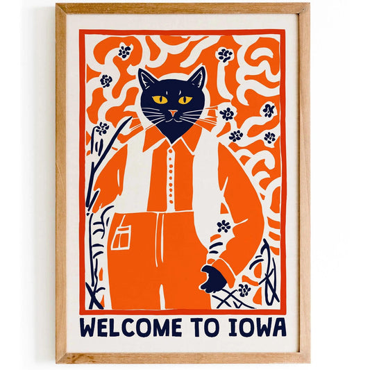 Welcome to Iowa Cat Poster