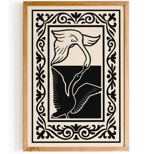 Black & White Swan Poster