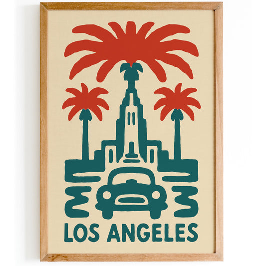 Los Angeles Palm Travel Poster