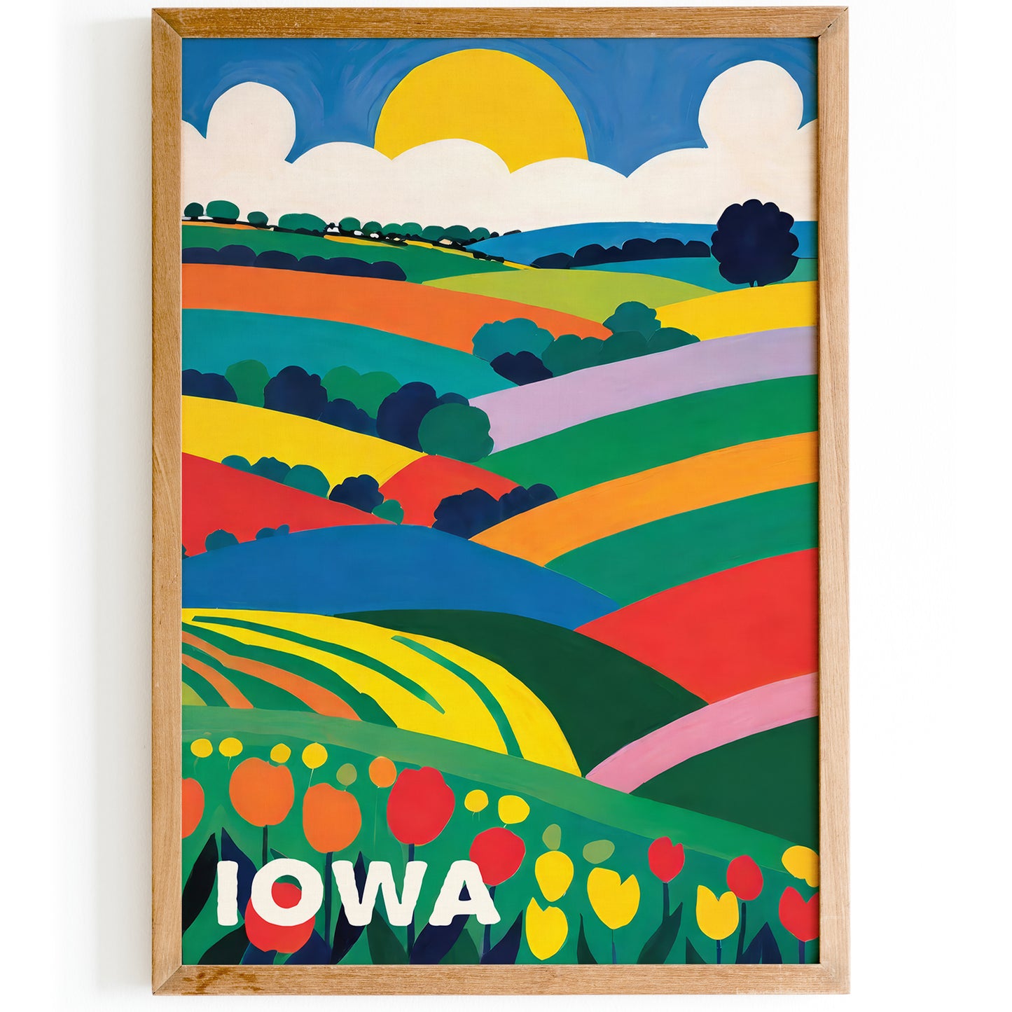 Retro Iowa Art Print - Classic Travel Wall Art