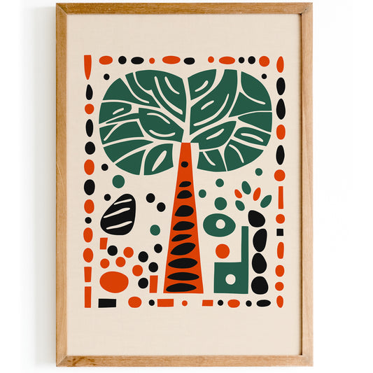 Abstract Mid Century Tree Art Print