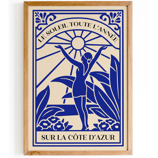 Côte d’Azur Travel Poster Art - Retro French Riviera Print