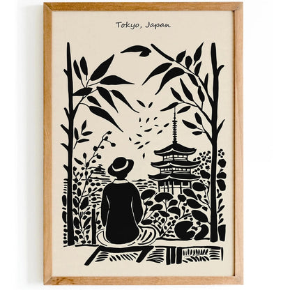 Tokyo Japan Poster - Black & White Travel Print