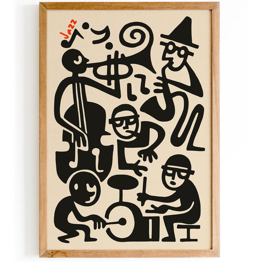 Jazz Band Poster - Abstract Music Print