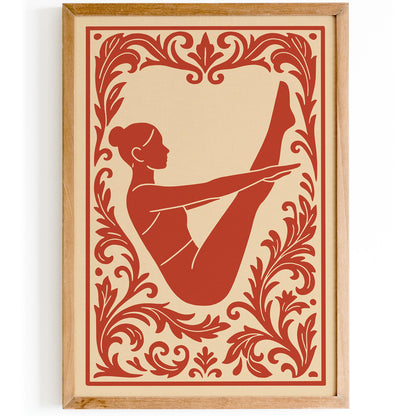 Pilates Pose Poster – Home Workout Chart