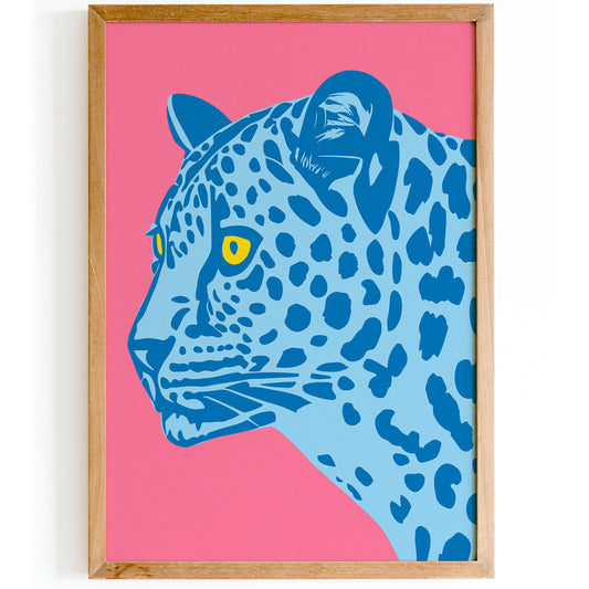 Blue Panther Artistic Wall Art Print