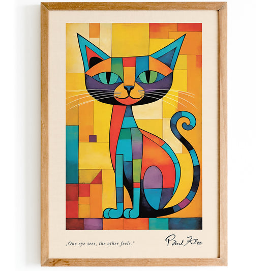 Paul Klee Retro Colorful Cat Wall Art