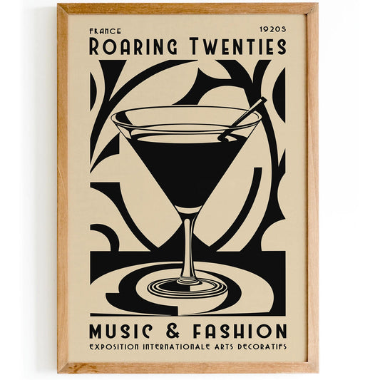 Art Deco Martini Bar Wall Art – Vintage Drink Decor Print