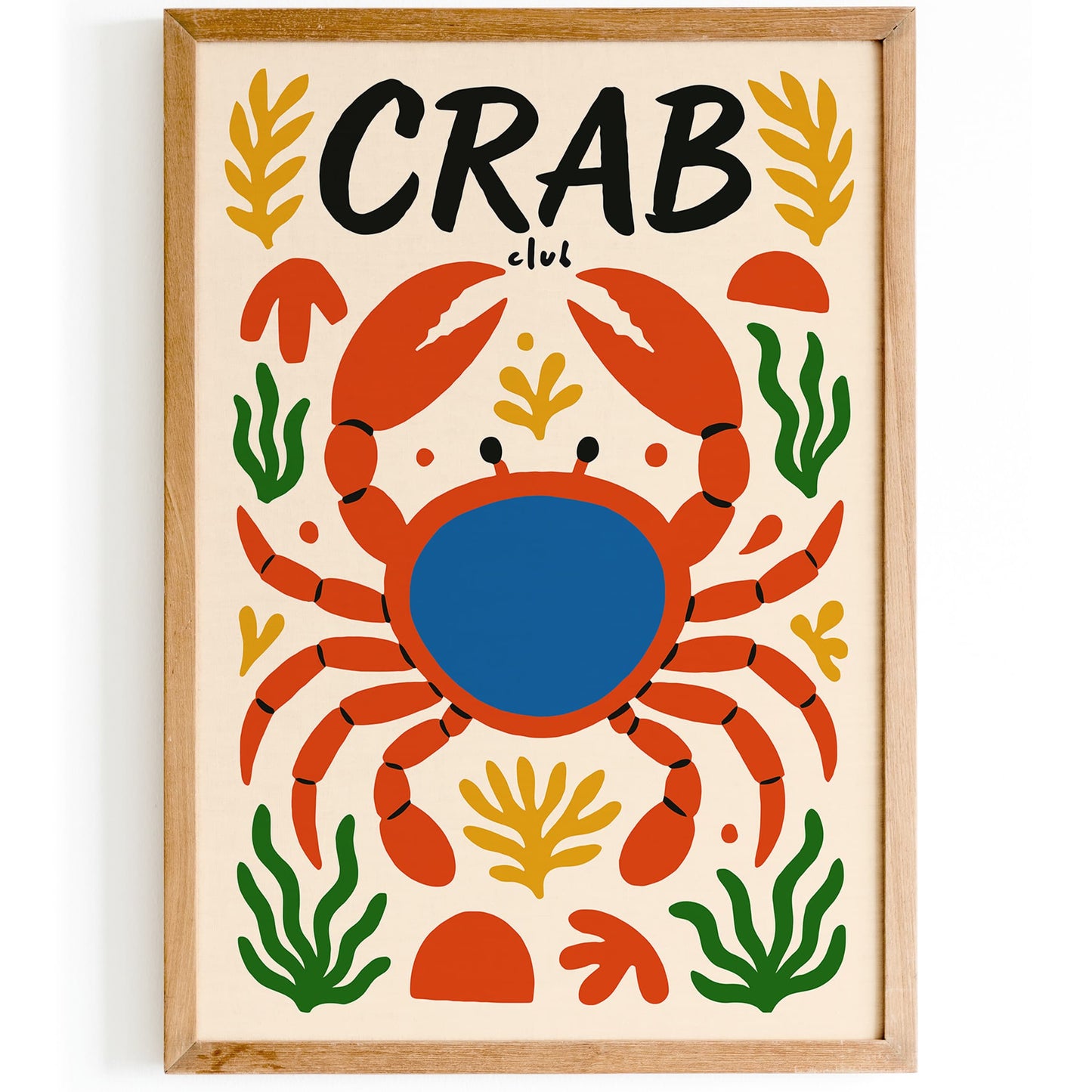 Crab Club Colorful Animal Poster